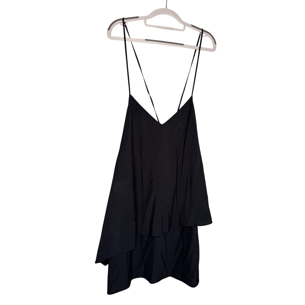 Patagonia Black Tencel Organic Cotton Tiered V-Neck Spaghetti Strap Dress Size 8